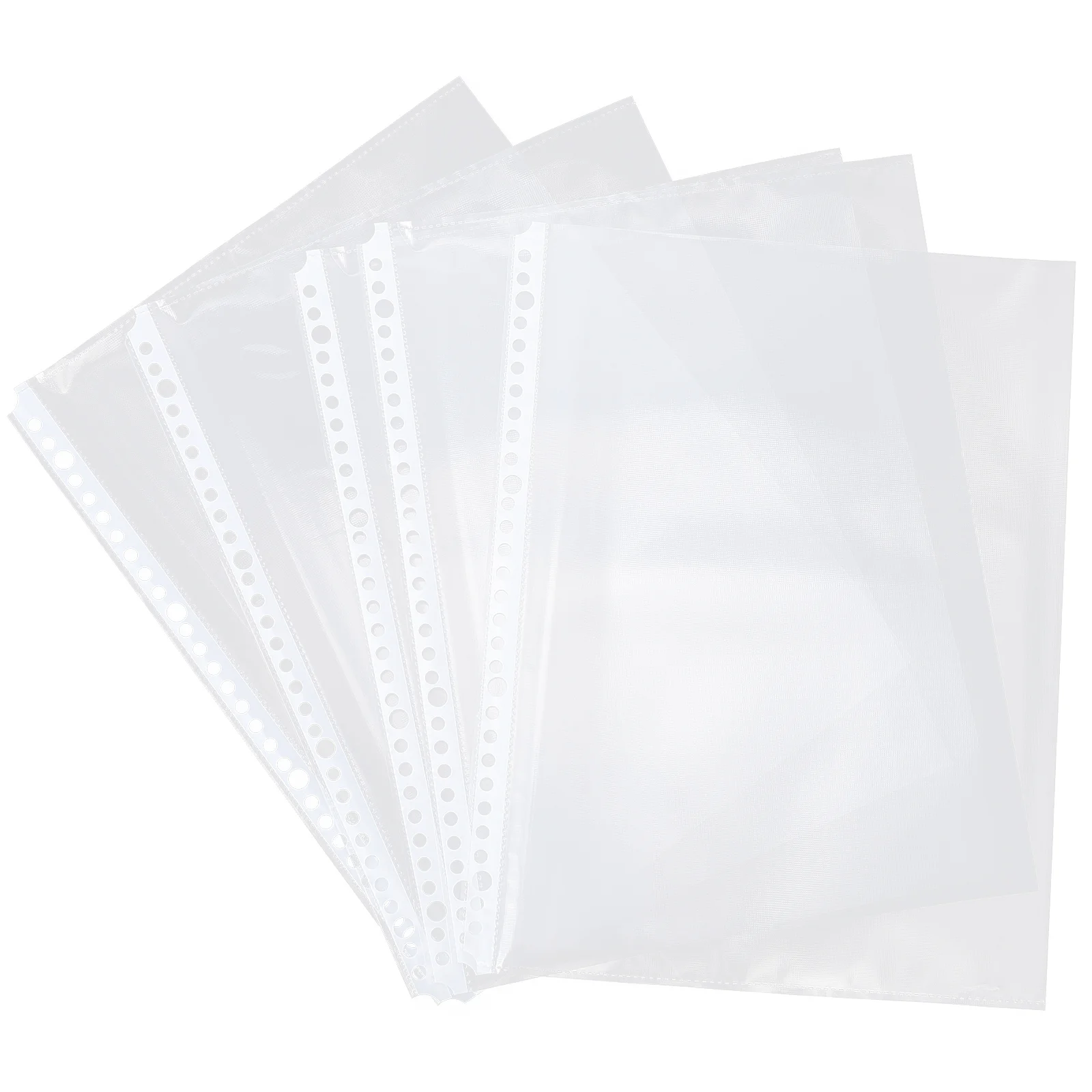 100 Pcs inside Folder Document Filing Bags Transparent Plastic Pouch Binder Clips Storage Loose Leaf Clear Office Documents