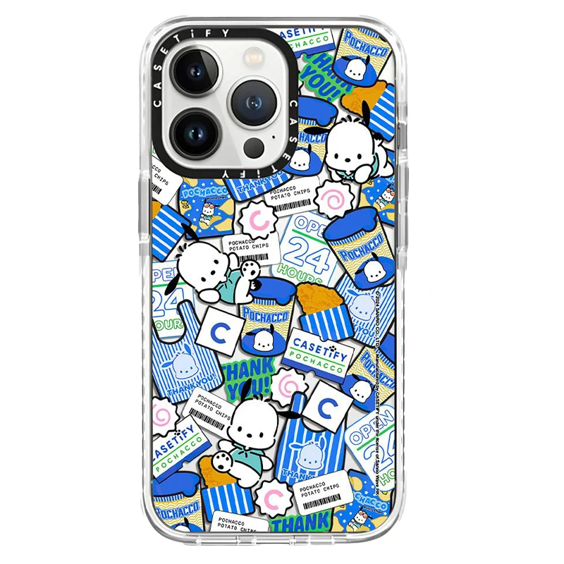 Sanrio Pochacco Phone Case For iPhone 15 14 13 Pro Max 12 Mini 11 XS X XR 7 8 Plus Cartoon Kawaii Anti-Fall Soft Cover Gift