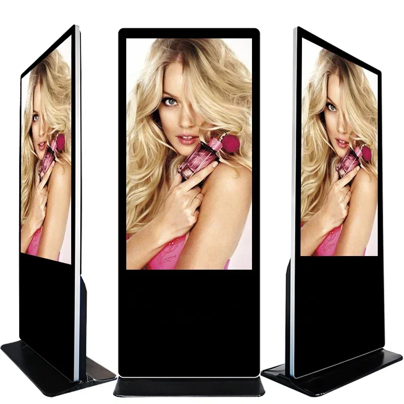 Floor Standing Vertical TV Display Mirror Advertising Kiosk 55 inch Indoor 4K Screen LCD Digital Signage Advertising Player