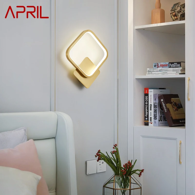 APRIL Contemporary Copper Wall Lamp LED 3 Colors Luxurious Sconce Lighting for Home Living Bed Room Decor