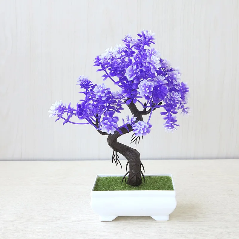 Bonsai Small Tree Pot Artificial Plastic Plants Fake Plant Potted Flower Garden Arrangement Ornaments Room Home Table Decoration