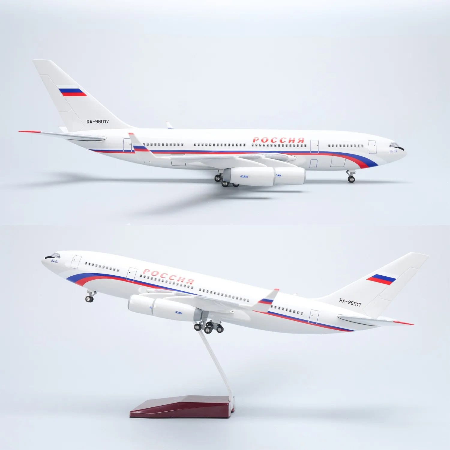 1/120 Scale 46cm Russian Il-96 Airplane Model Kit Russian Air Force One Airplane Model for Collections Displays or Adult Gift