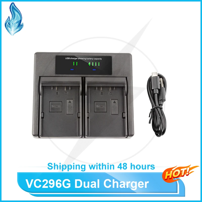 VC296G لوحة شاحن مزدوج لشاحن بطارية JVC BN-VC296G/GY-HC500/GY-HC550