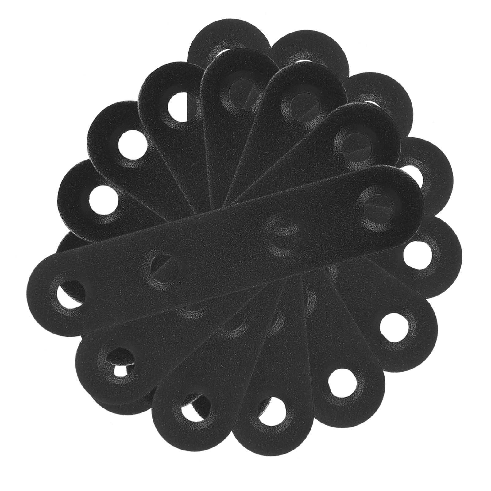 

12Pcs Black Thickened Stainless Steel Angle Brackets Durable Support Fixing Shelf Furniture Flat Straight Brace Mending Plate