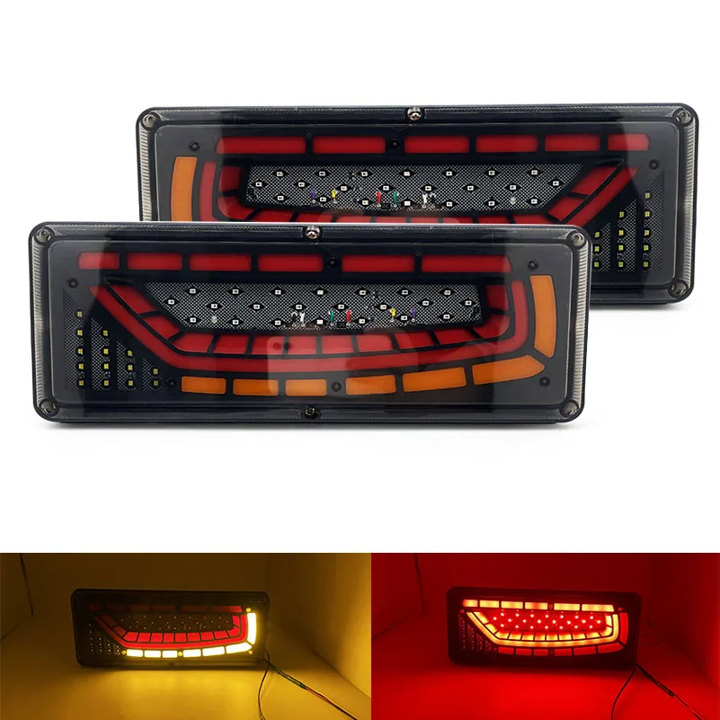 

2X Waterproof Dynamic LED Truck Tail Light Turn Signal Rear Brake Lights Reverse Signal Lamp Trailer Lorry Bus Camper Caravan.