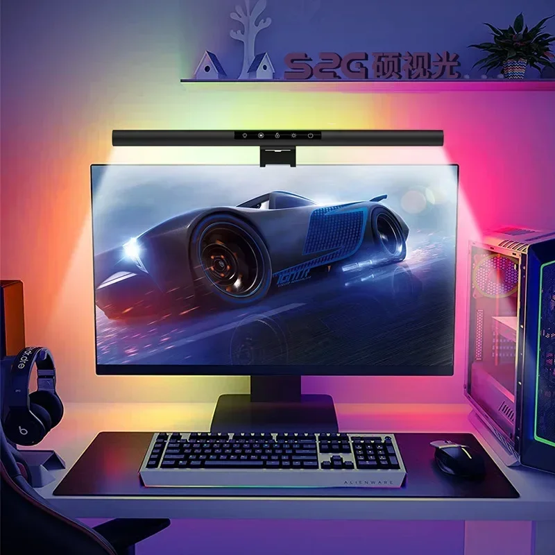 Phantom Rgbic Sfeer Licht Usb Muziek Lezen Bureau Licht Led Display Licht Wifi Intelligent Scherm Opknoping Laptop