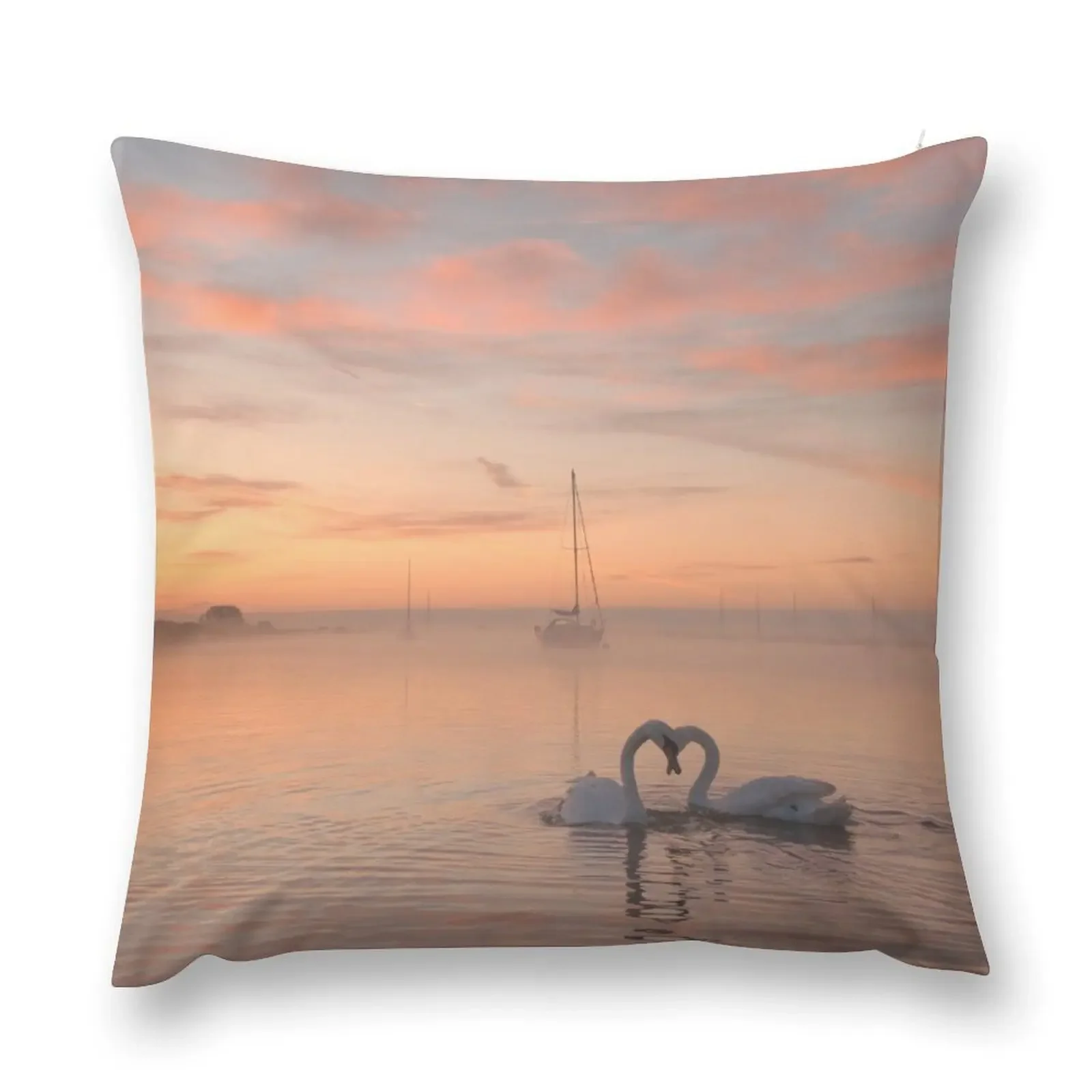 

Serentity, sunrise & swans Throw Pillow Ornamental Pillow Pillow Case Christmas Room decorating items Custom Cushion