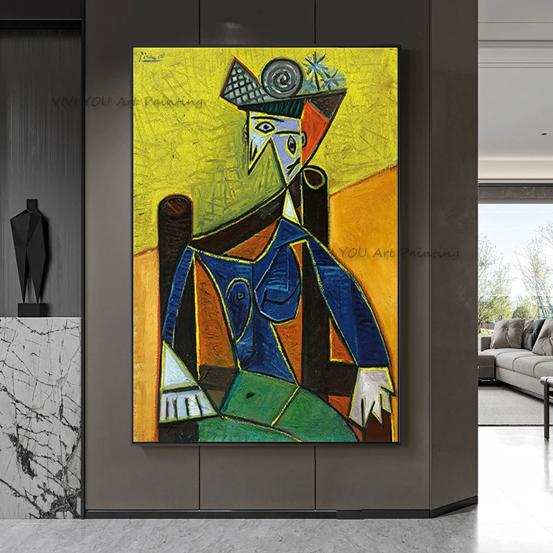 Large Colorful 3D Textured Mural Original Hand-painted Abstract Canvas Painting Picasso-style Oil Painting Modern Wall Art Decor