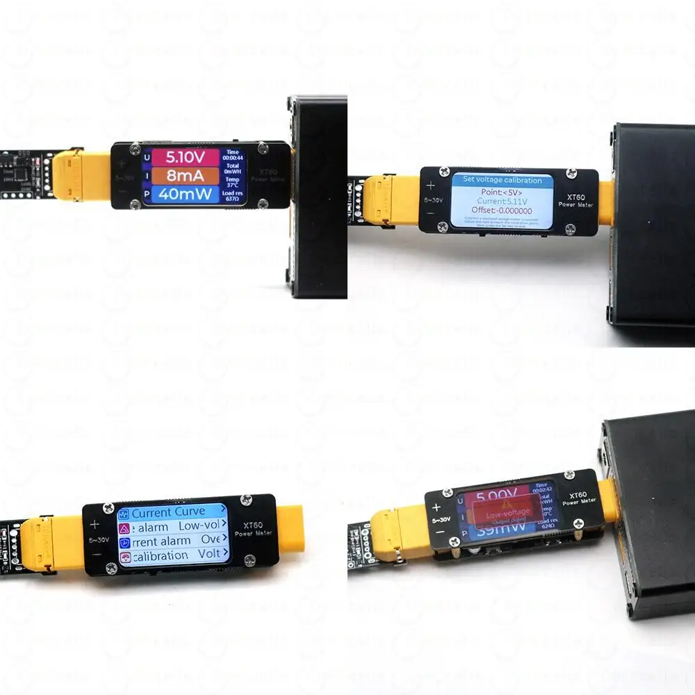 64A Bidirectional DC Voltage Current Power Analyzer XT30 XT60 Ammeter Temperature Alarm For BMS RC Drone Battery Charger Monitor