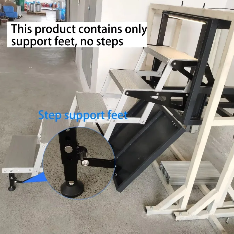 ملحقات RV RV Step 5 خطوة يدوية/كهربائية قابلة للطي مع صمام ثنائي باعث للضوء وأقدام دعم مزدوجة قابلة للتعديل