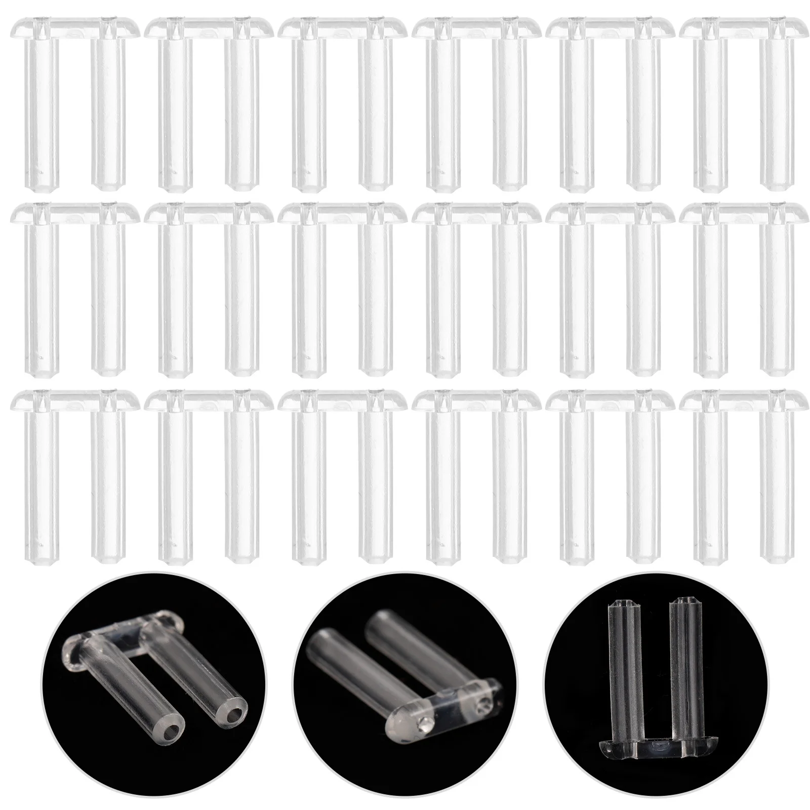 

200pcs Compression Sleeves For Rimless Glasses Clear Plastic Bushings Durable Eyeglass Nose Pad Repair Tools Labor Protection