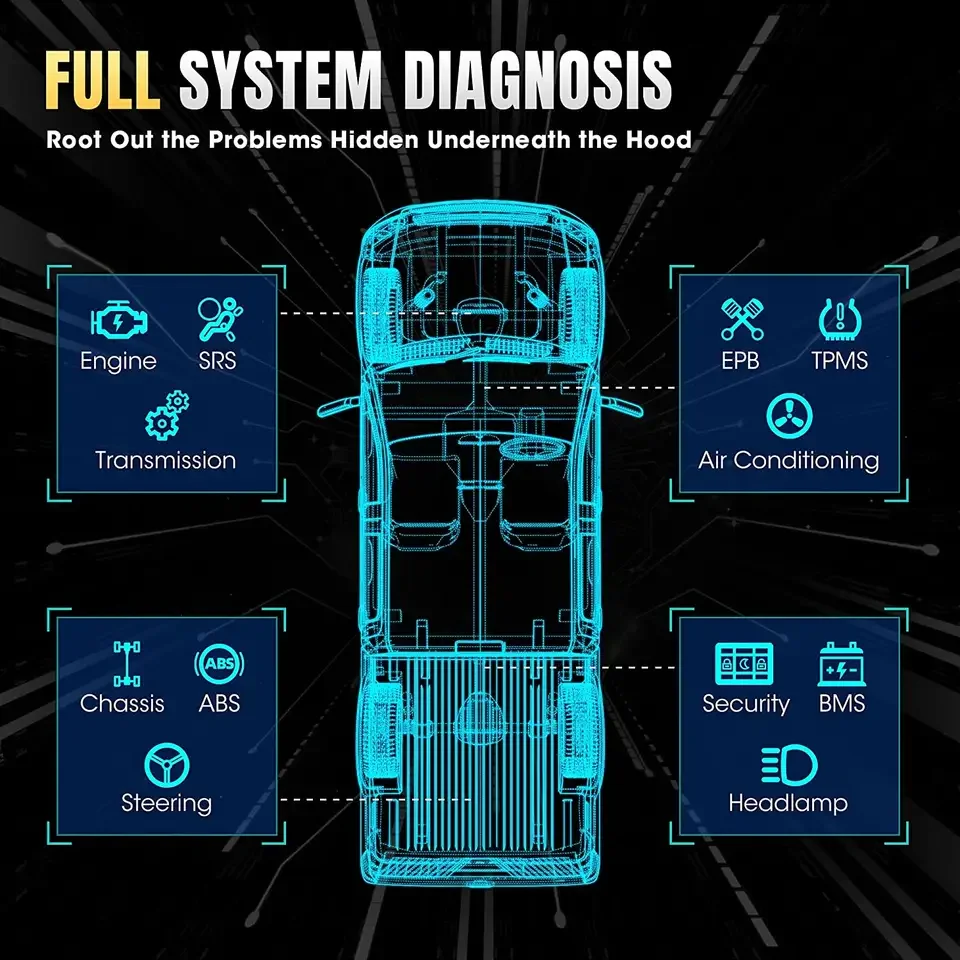 Autel Official Store Maxisys Ms908CV 25 Function Services Truck Diagnostic Tools Altar Maxisys CV Heavy Duty Truck OBD2 Scanner