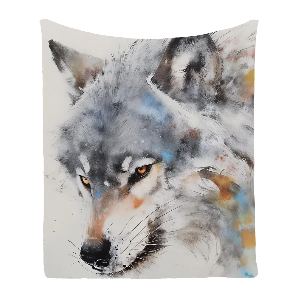 Cool Mr. Wolf Comfy Flannel Bedspread Throw Blanket, Holiday, Christmas, Xmas, Birthday Gift, Drop Shipping