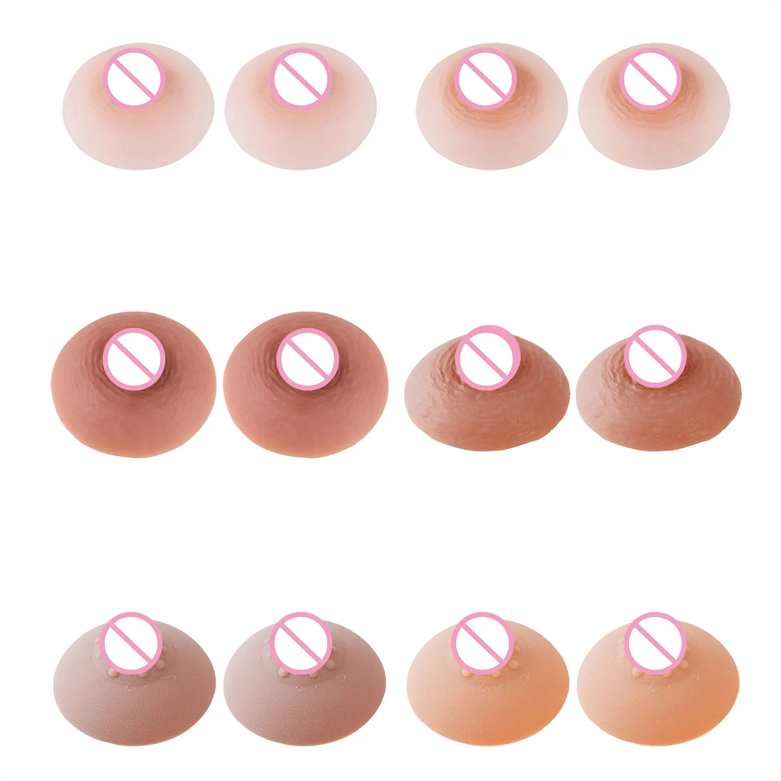 Cross-dressing Nipple Stickers Silicone Nipples Self-Suction Fake Nipples Female Enhancer False Nipple Breast Chest Paste Teat