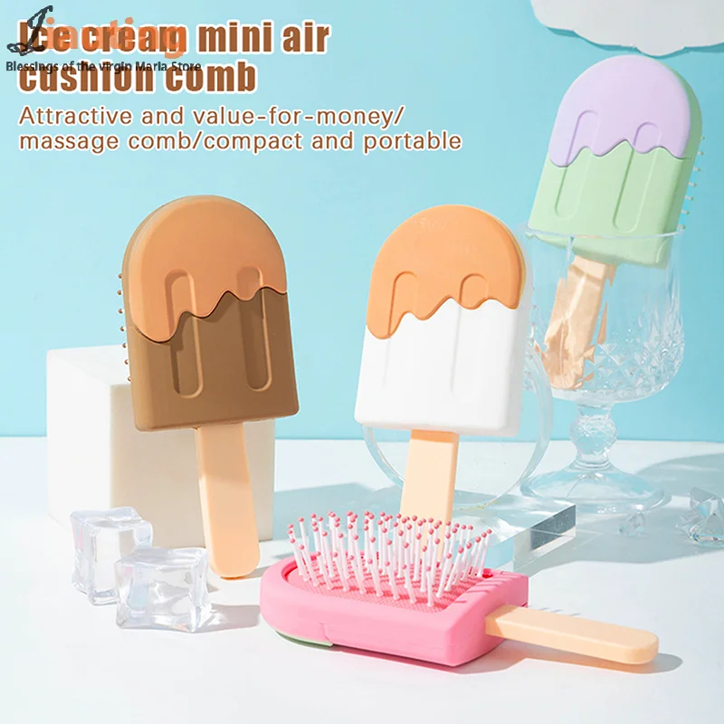 Color-changing Comb Ice Cream Mini Massage Comb Girl Cute Style Air Cushion Comb Portable Hair Comb