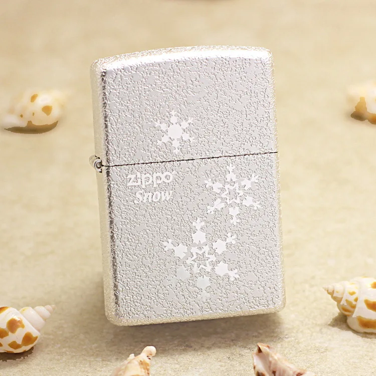 

Genuine Zippo snowflake oil lighter copper windproof cigarette Kerosene lighters Gift with anti-counterfeiting code