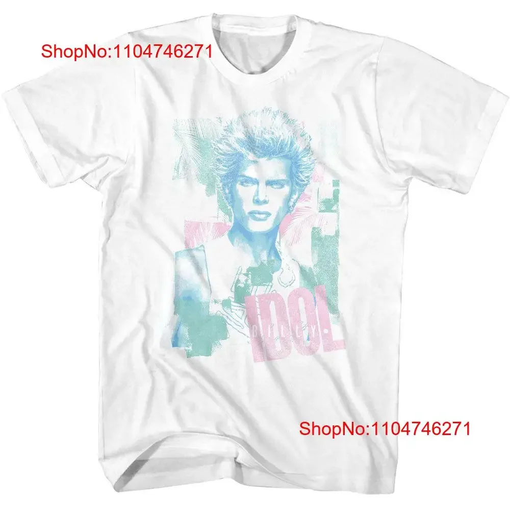 Billy Idol Pastel Solid White Adult  T Shirt vintage Washed Soft Casual Comfortable Slightly fashion Unisex streetwear homme