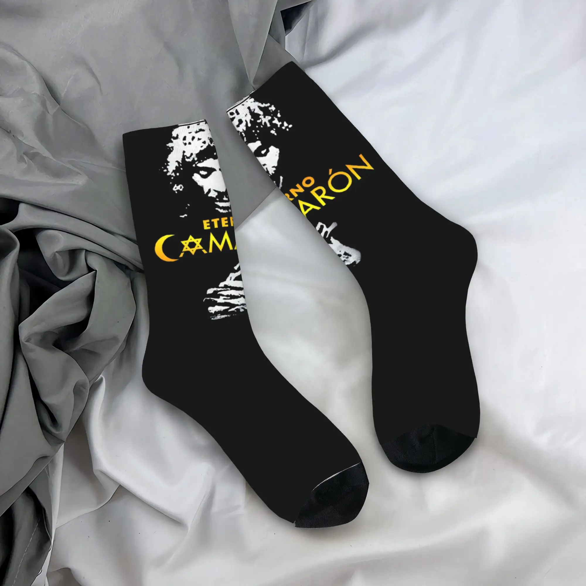 

Custom Eternal Shrimp of The Island Men Women Crew Socks Unisex Fun 3D Printed Flamenco Singer Camaron De La Isla Dress Socks