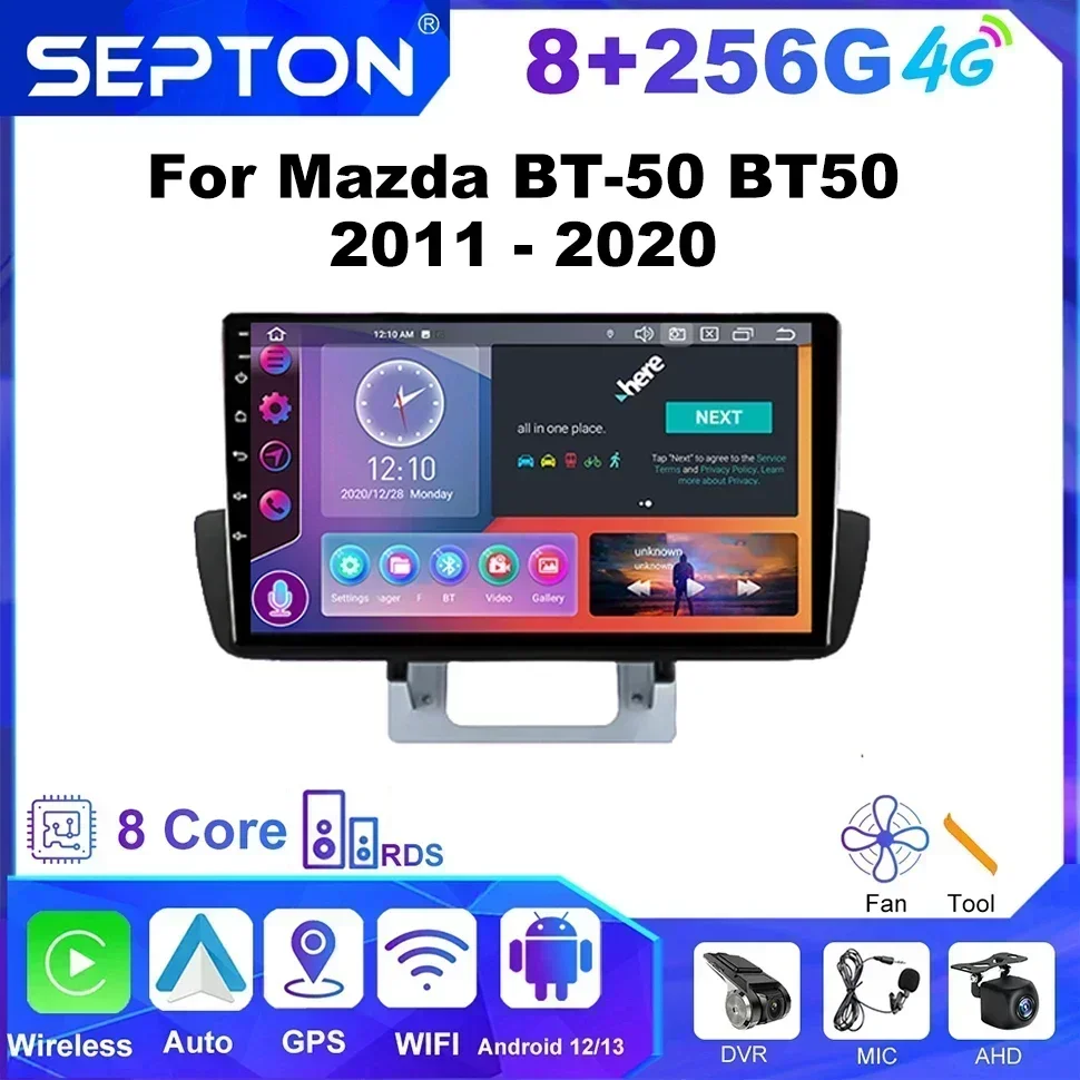 SEPTON 8 + 128G Android Автомобильный радиоприемник для Mazda BT-50 BT50 2011-2020 Мультимедийный плеер CarPlay 4G Navi GPS WIFI Стерео головное устройство BT