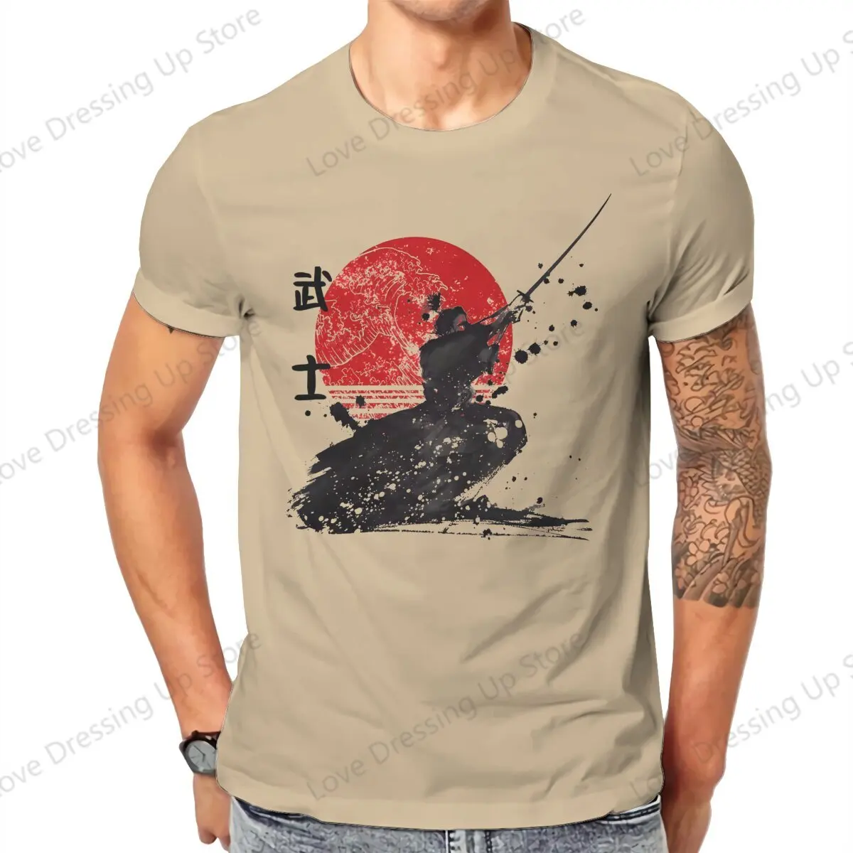 Ghost Of Tsushima Samurai 100% Cotton Casual Men T-Shirt Short sleeve Tshirts O-Neck Tee Funny Tops