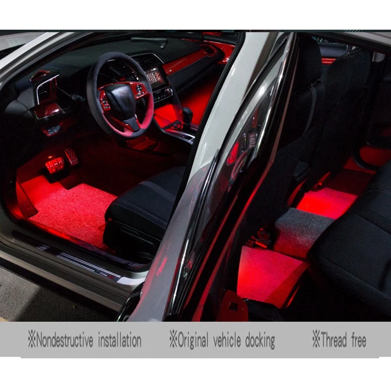 

A02Q-Car Interior Atmosphere Light ESP Interface LED Ambient Foot Lights for Honda Civic Accord 10Th CRV RW 5Th 16-22