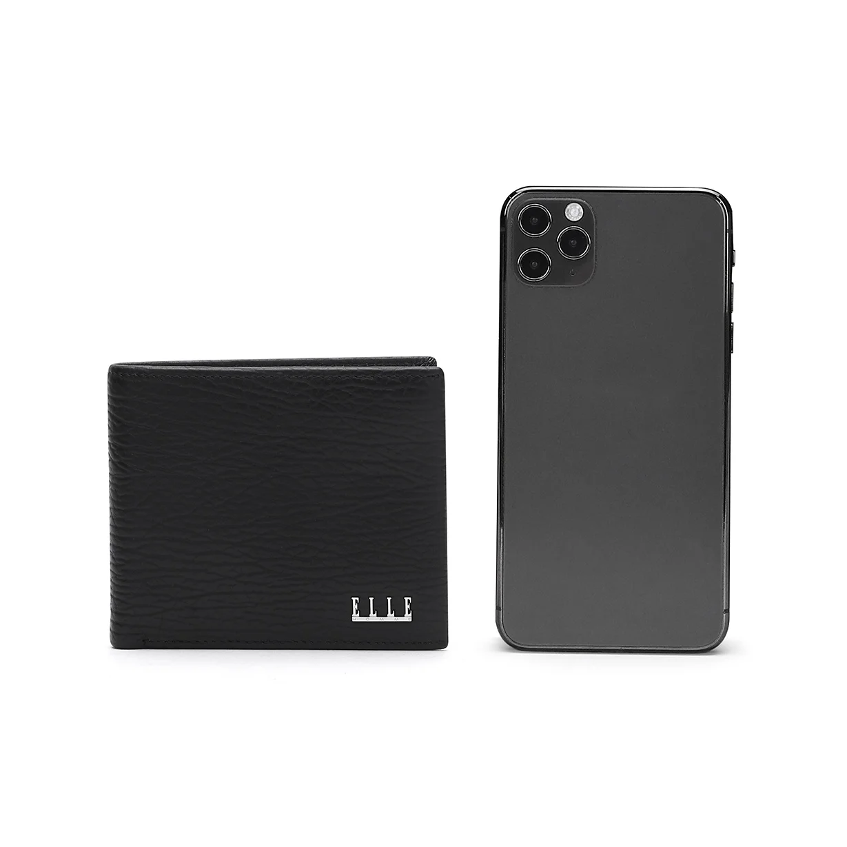 ELLE HOMME Top Grain Cow Leather Wallet Small Men's Black ED482302230