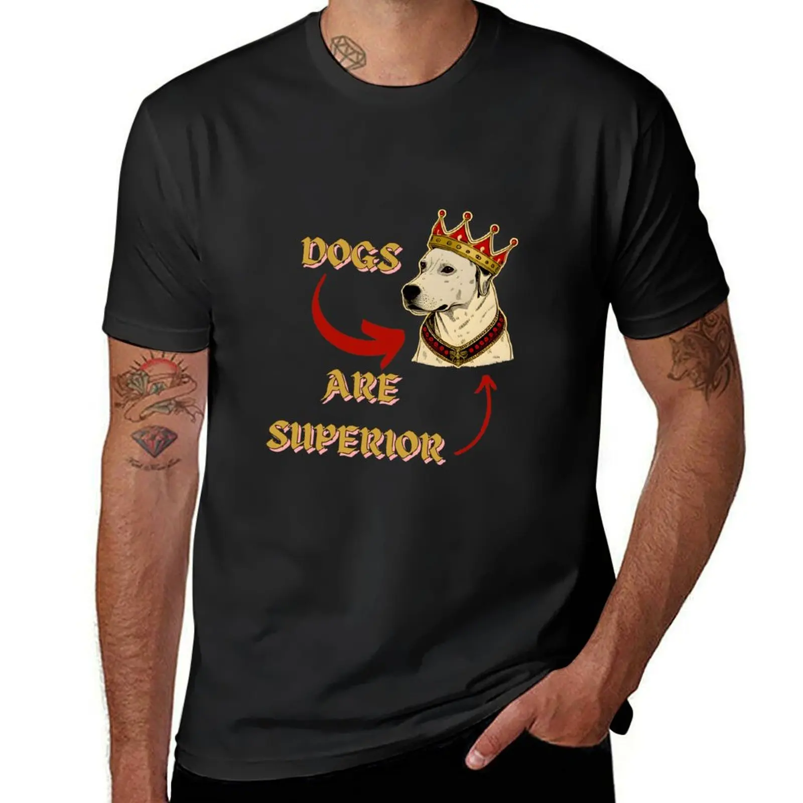 

Dogs are superior Graphic T-Shirt for a boy cute tops funnys Men's clothing