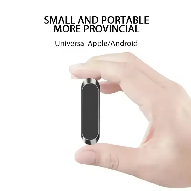 Magnetic Car Phone Holder Rotatable Mini Strip Shape Stand Metal Strong Magnet GPS Car Mount for iPhone 16 Xiaomi Huawei Samsung - view 5