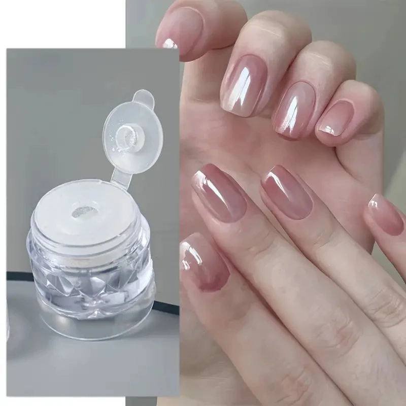 2pcs Hypoallergenic Aurora Chrome Nail Powder - Gentle Electroplating, Clear Finish for Stunning Manicures