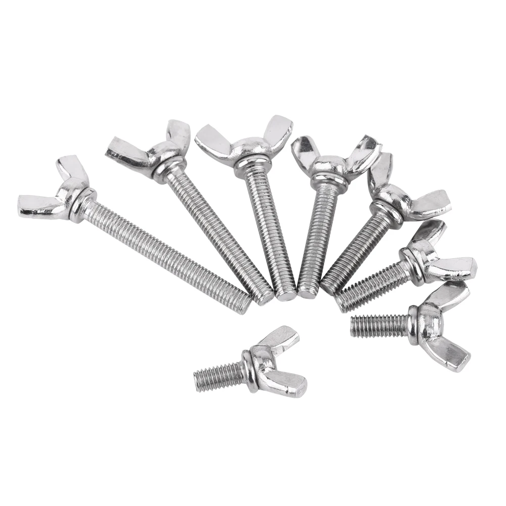 Screw 8 Types /Bag M5 304 Stainless Steel Wing Butterfly Screws Bolts Wingbolt Machine Fastener Repair Tool Accessory