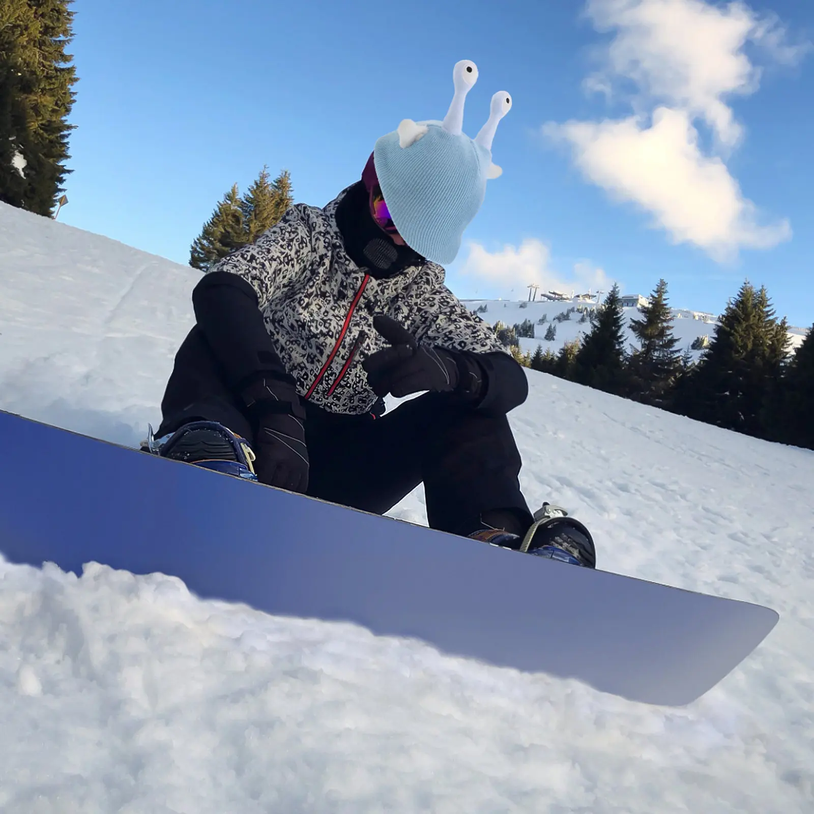 

Вязаный чехол-накладка на лыжи с мультяшным дизайном, защита для сноуборда и лыж, аксессуары для зимних видов спорта