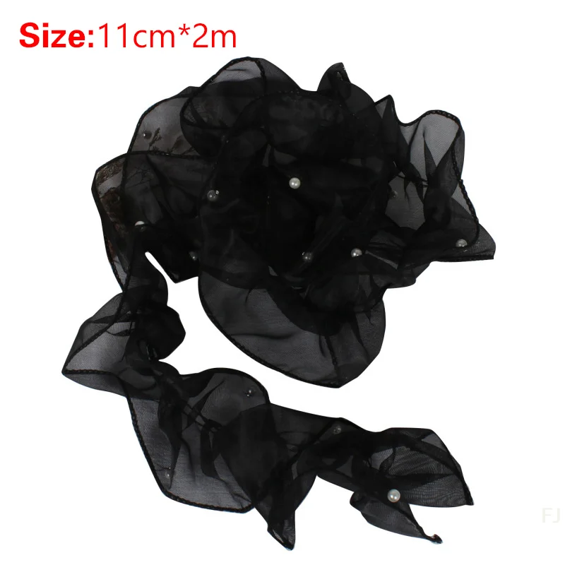 [YU] 2 Meter Blumenspitze, Perlenstoff, Rand, Gaze, DIY-Bastelbedarf, 11 cm breit, Paket, Blumenverpackung, Blumenladenbedarf