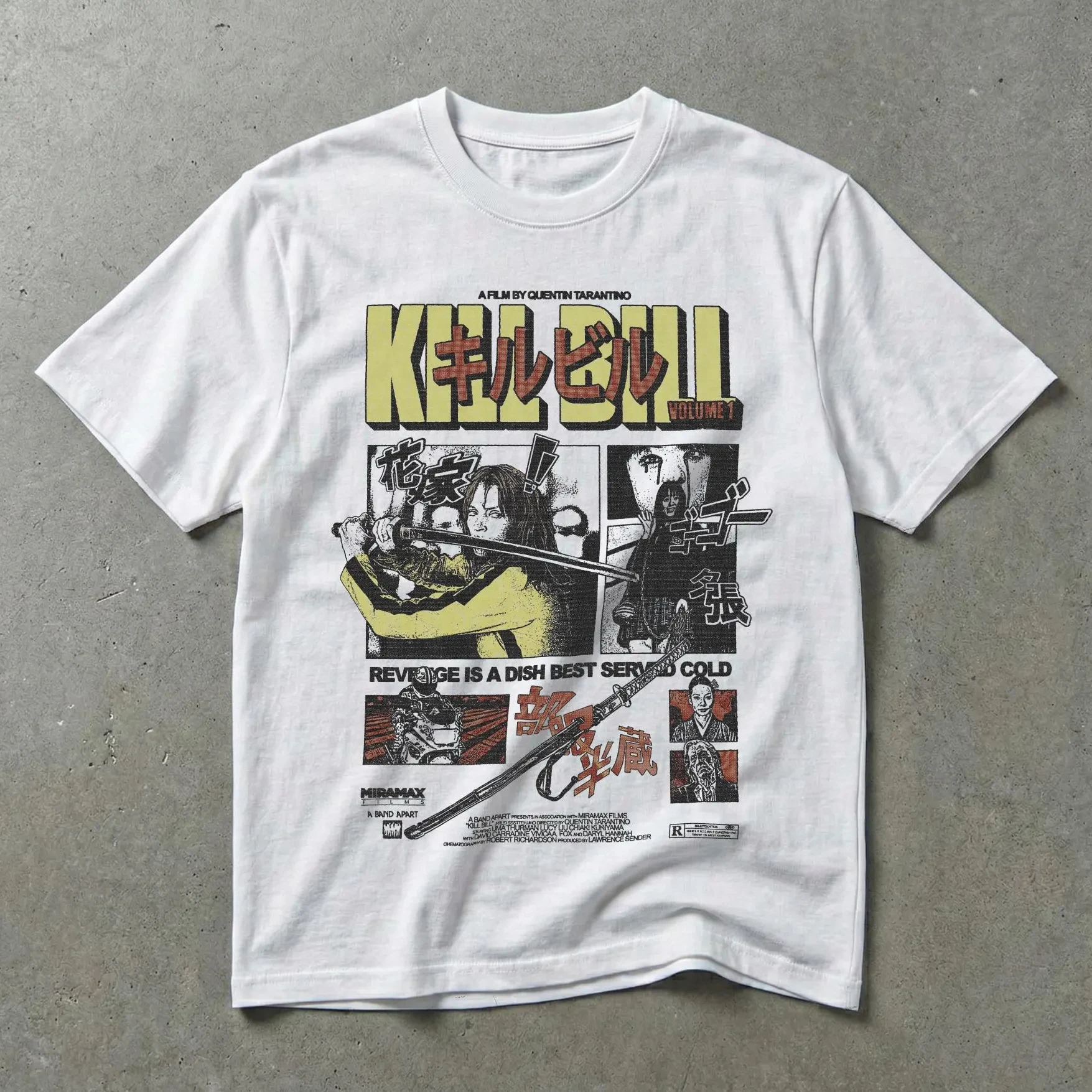 Kill Bill Japanese Pattern T-shirt Retro Marvel Style Revenge T-shirt Movie Poster T-shirt Movie Theme T-shirt y2k top