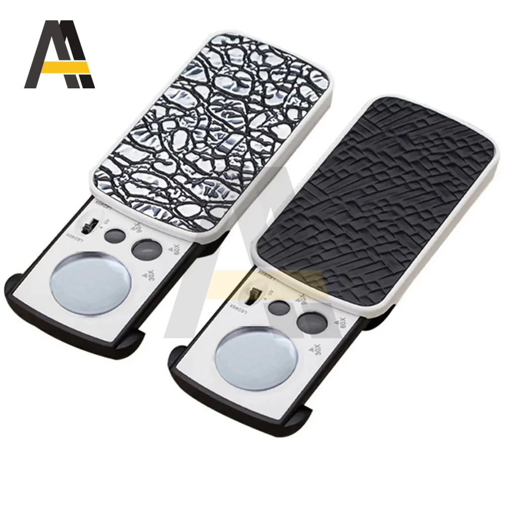 Loupe de bijoux avec lumière LED, 30X 60X 90X Loupe de bijoux avec lumière LED, Lentille optique pour diamant