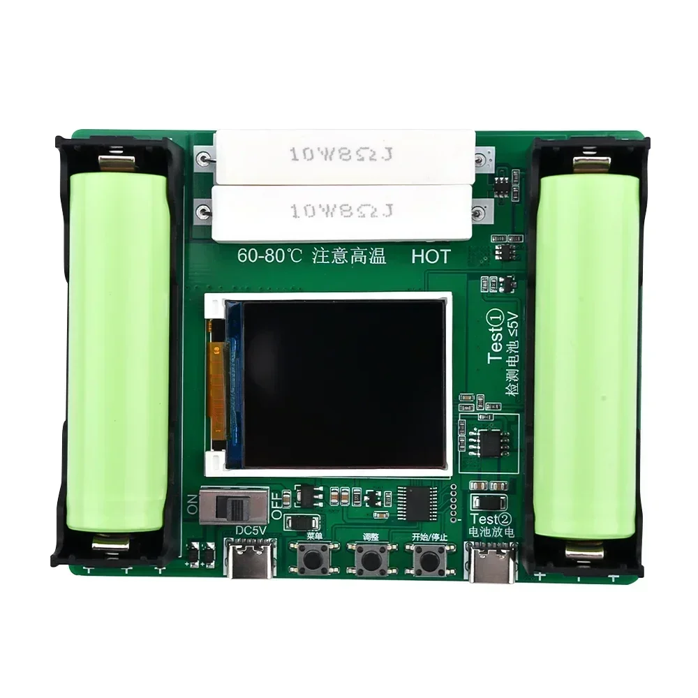 Mwh Tester Tester Battery Battery Digital Capacity 18650 1pcs 18650 Type-c Detector Battery Lithium Module Module Power Mah