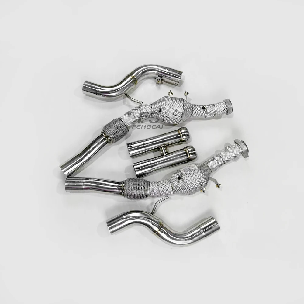 Exhaust downpipe for Mercedes-Benz S500L 4.7T 2014-2020 exhaust system catalytic converter with heat shield retrofit performance
