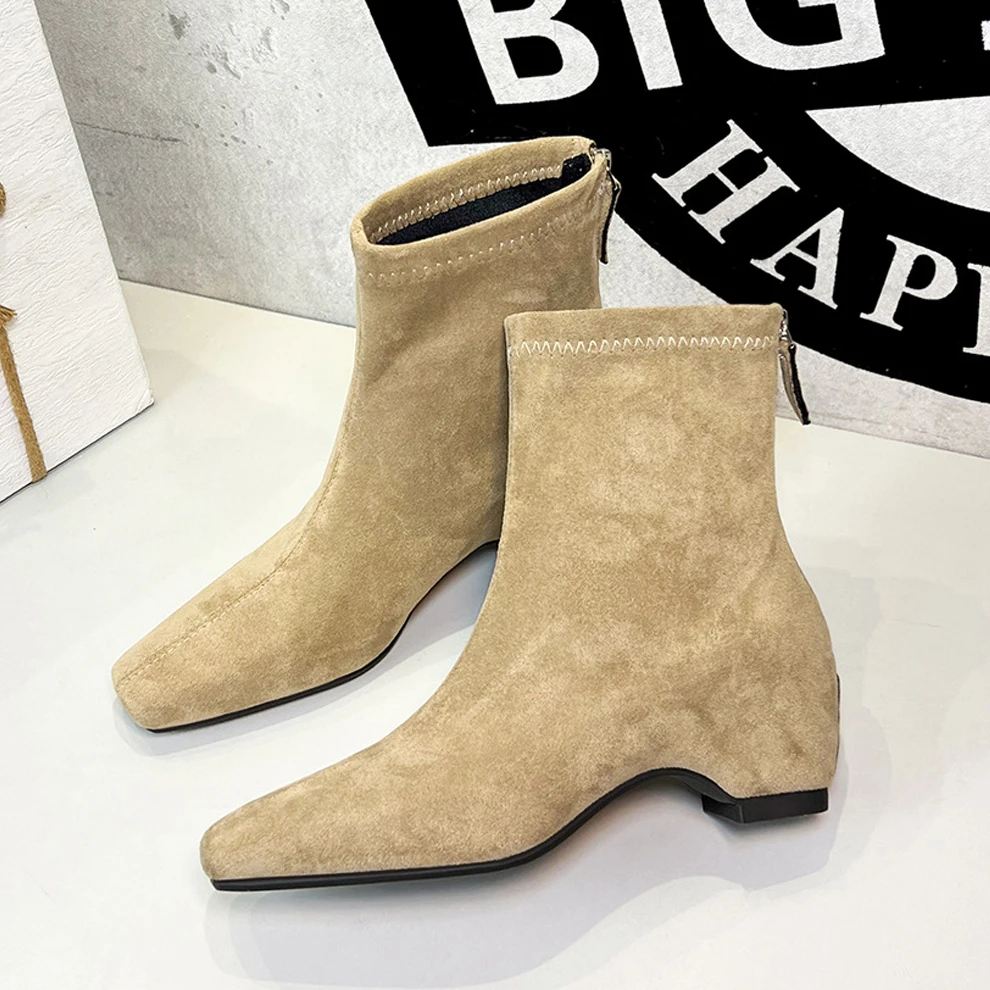 BIGTREE Street Style Autumn Winter Designer Women Ankle Boots Round Toe Inner Heigh Zipper Shoes 2027 Botas De Mujer