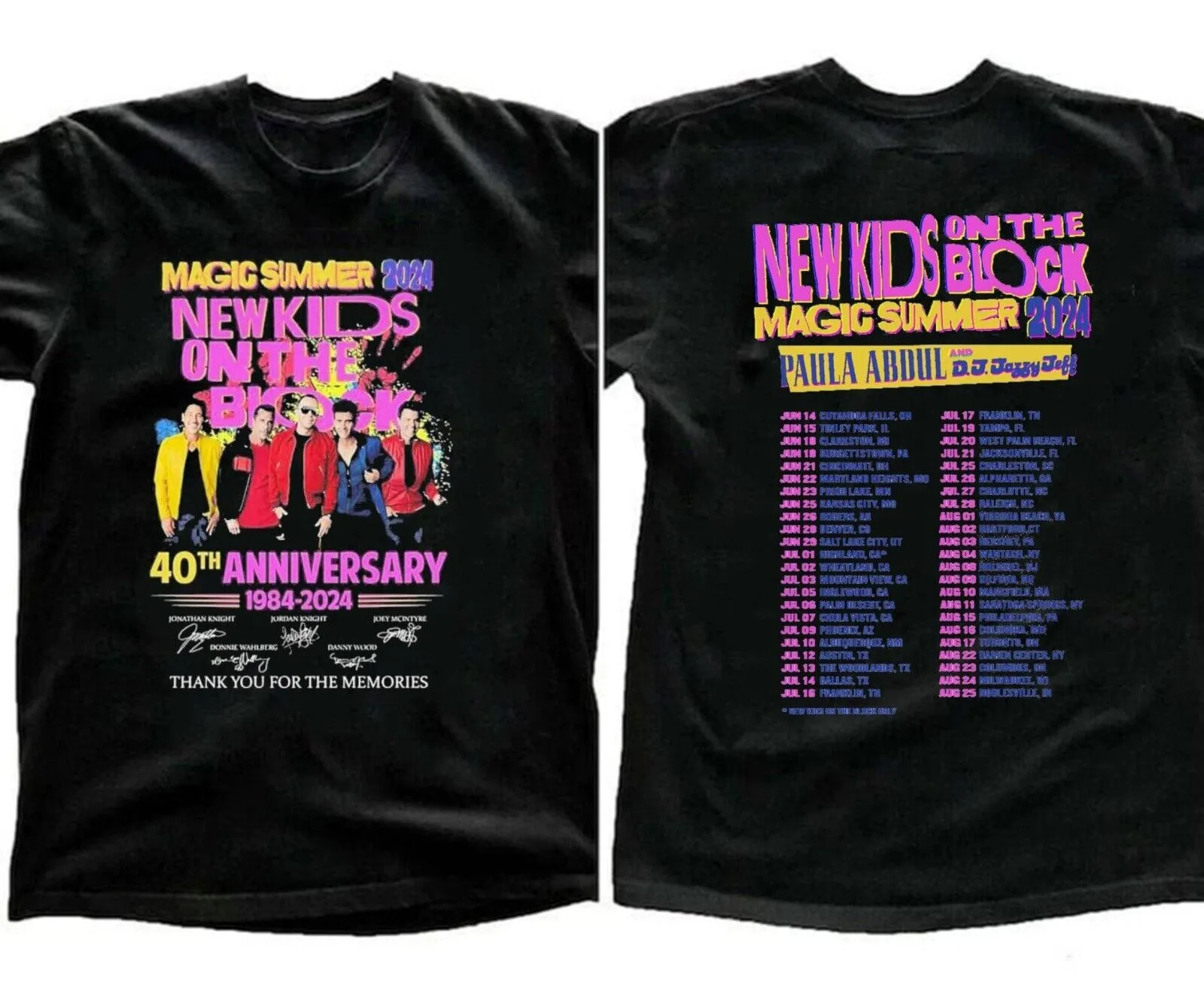 New Kids on the Block The Magic Summer Tour 2024 T-Shirt For Fans