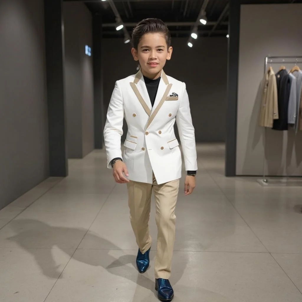 Double Breasted Boy Suits for Celebrity Party Fashion Child Blazer with Pants 2 Pieces Kids Homecoming School Uniform Suit