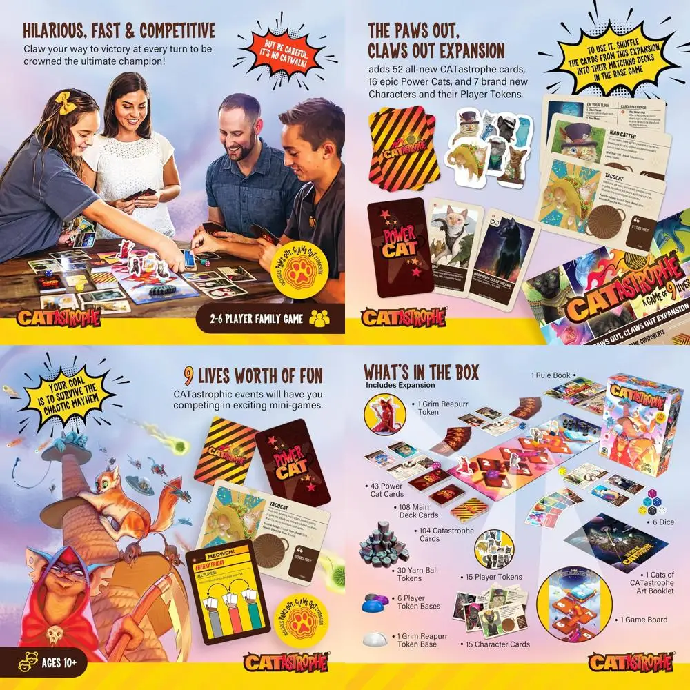 

9 Lives Adventure: Family Board Game for Cat Enthusiasts | Ages 10+ | 2-6 Players