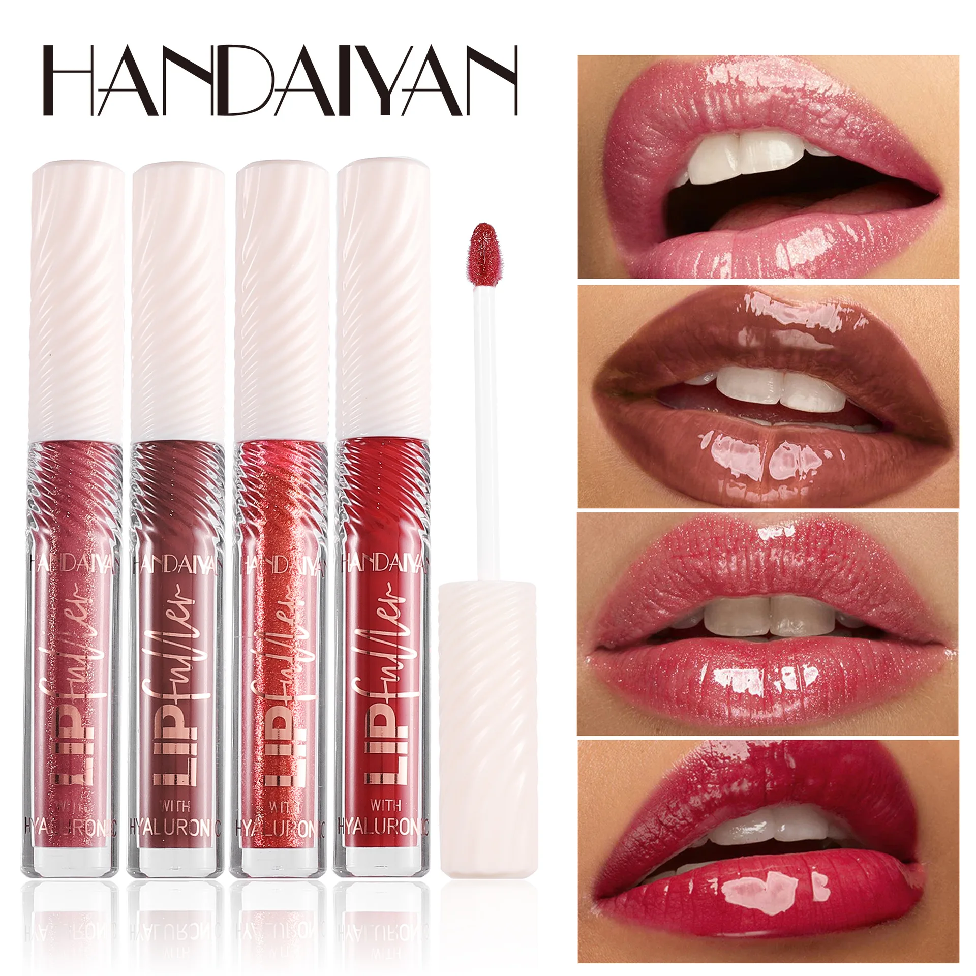 HANDAIYAN muti-Color Mirror hyaluronic acid Lip Gloss Lipstick Pearl Fine Shimmer fuller looking Hydrating and moisturizing