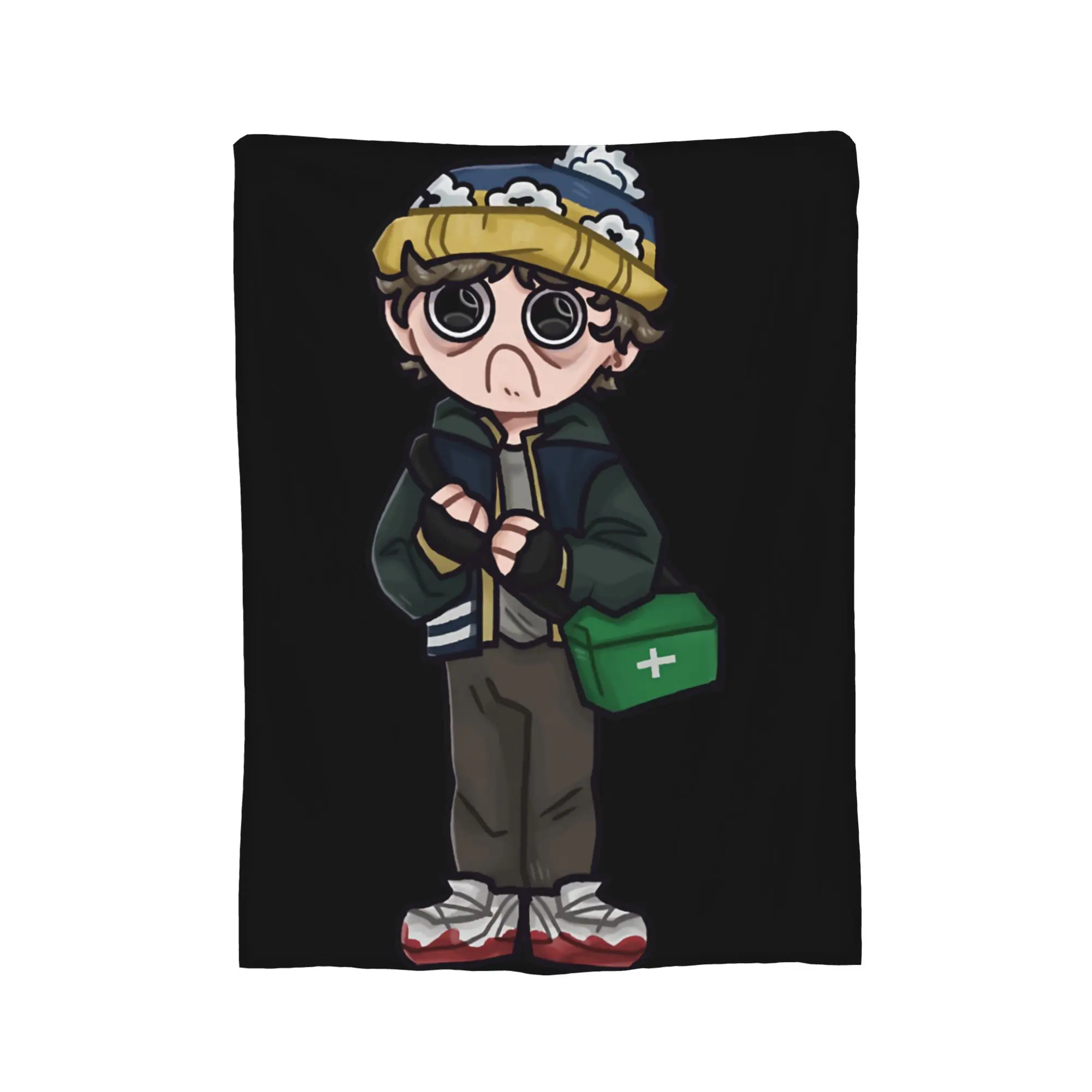 Bryan Chibi Medical Courier Wool Blanket  Funny Throw Blanket for Bed Sofa Couch 200x150cm Rug Piece