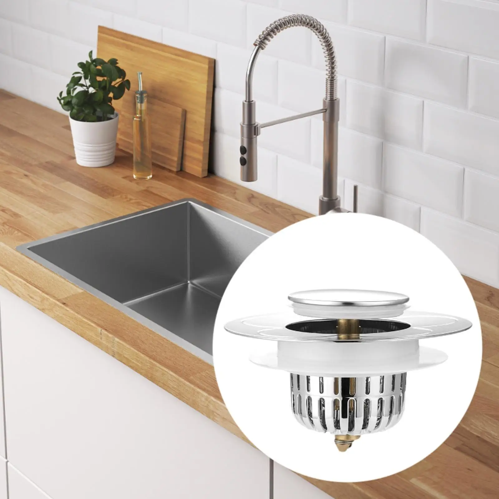 Kitchen Sink Drain Strainer Portable Sink Drain Plug Wash Basin Drain Filter