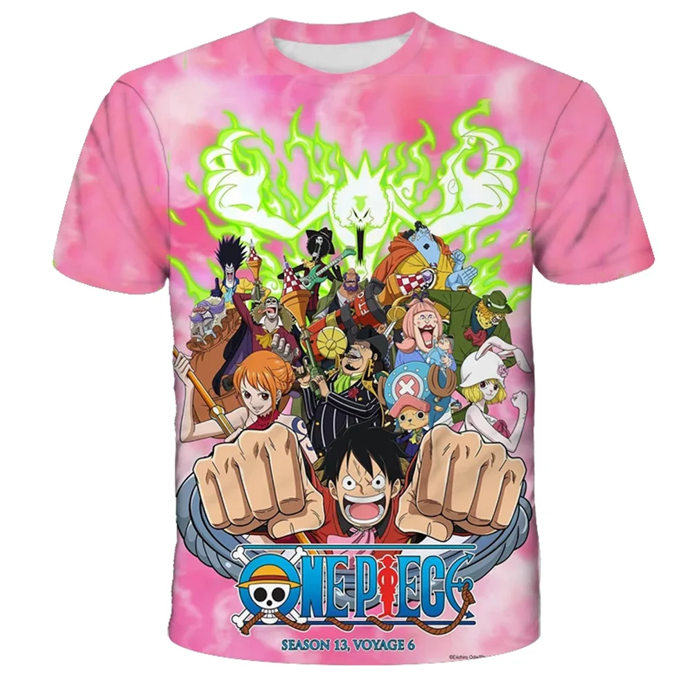Anime One Piece Luffy Boy T-shirt CosPlay Short Sleeve mens Cartoon Men's Top Loose Breathable Men's Casual Clothing