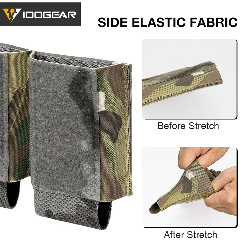 IDOGEAR Tactical 556 Triple Mag Pouch 500D Nylon HookLoop DOPE Style Quick Access Excellent Retention 3598