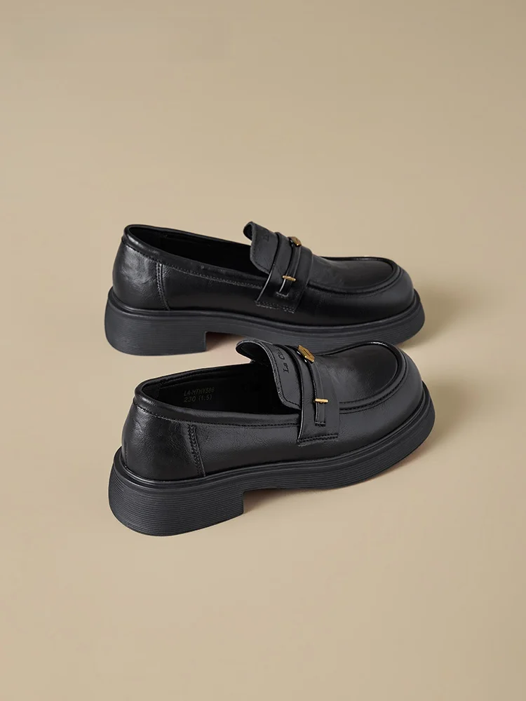 la-chapelle-women's-flats-soft-leather-heightening-comfortable-briti-sle-spring-2026-round-toe-mid-heel-rubber-sole