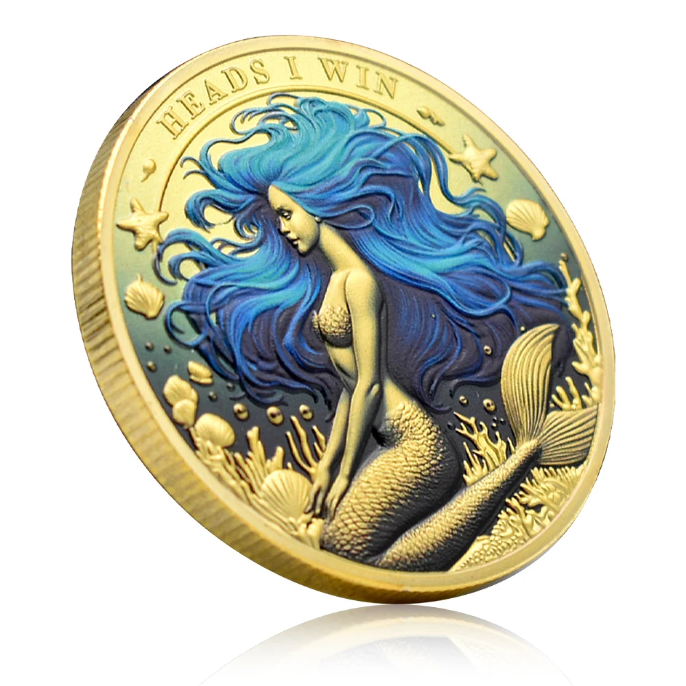 2024 New Exquisite Mermaid Decision Coin Head You Win, Tail You Lose Metal Crafts Challenge Coin Collection Commemorative Gift - Image 4
