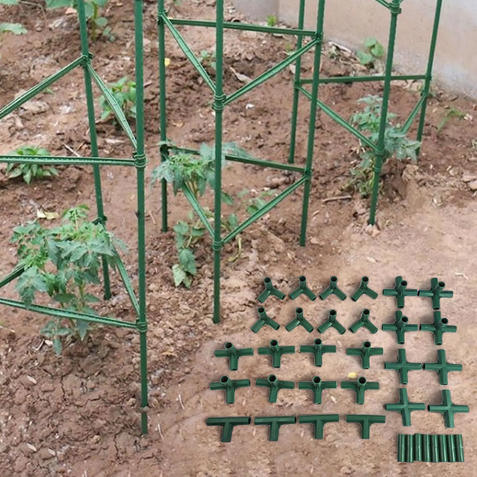 16mm Tube Connectors Garden Frame Connectors Weather Resistant Customizable Structure Multi-purpose Use Structure