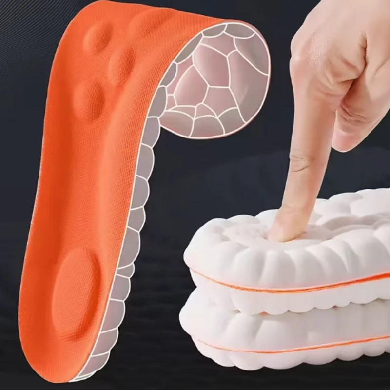 

Амортизирующие спортивные стельки 4D с высокой упругостью и поддержкой свода стопы, дышащие, устойчивые к запаху, идеально подходят для бега, тренировок и повседневного использования.