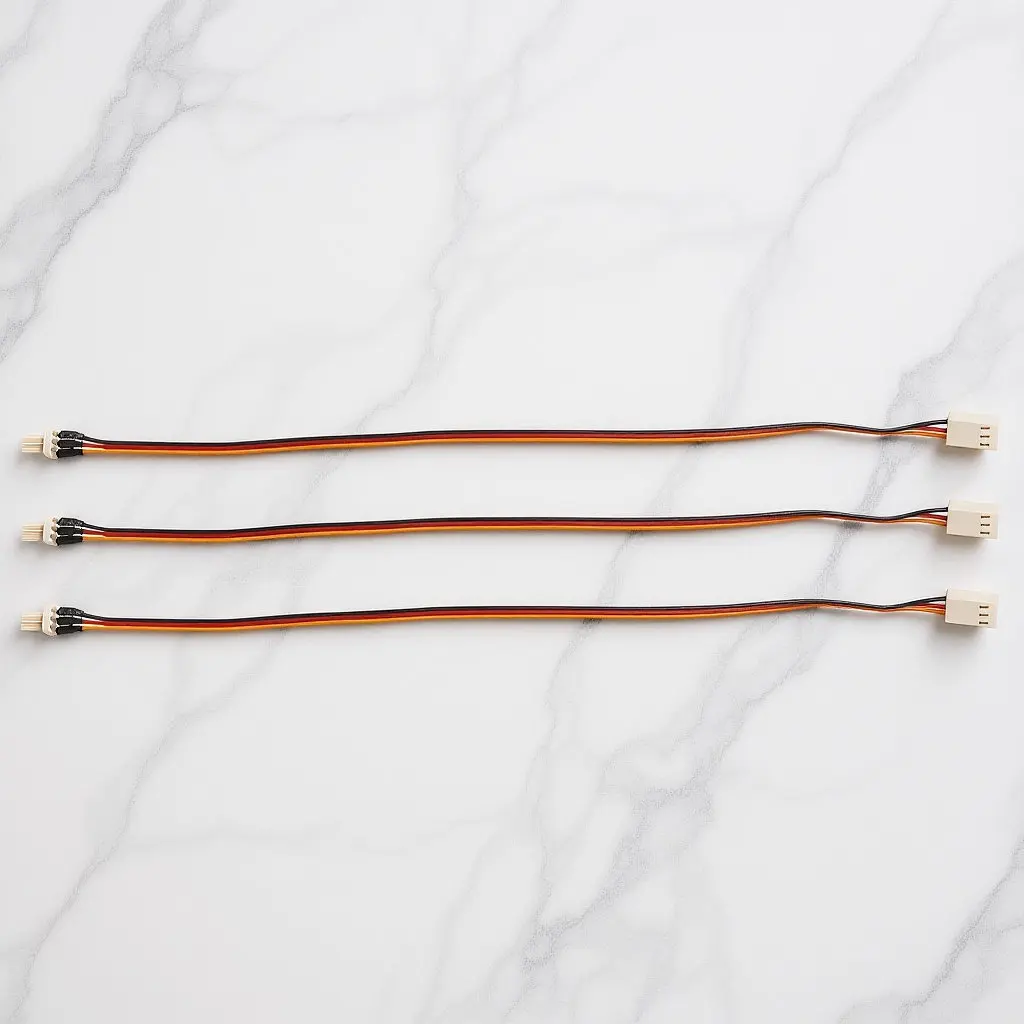 3Pcs 3-Pin Fan Splitter Cable CPU Cooler Extension Cord for Desktop Laptop Power Supply Connector Easy Install High Performance